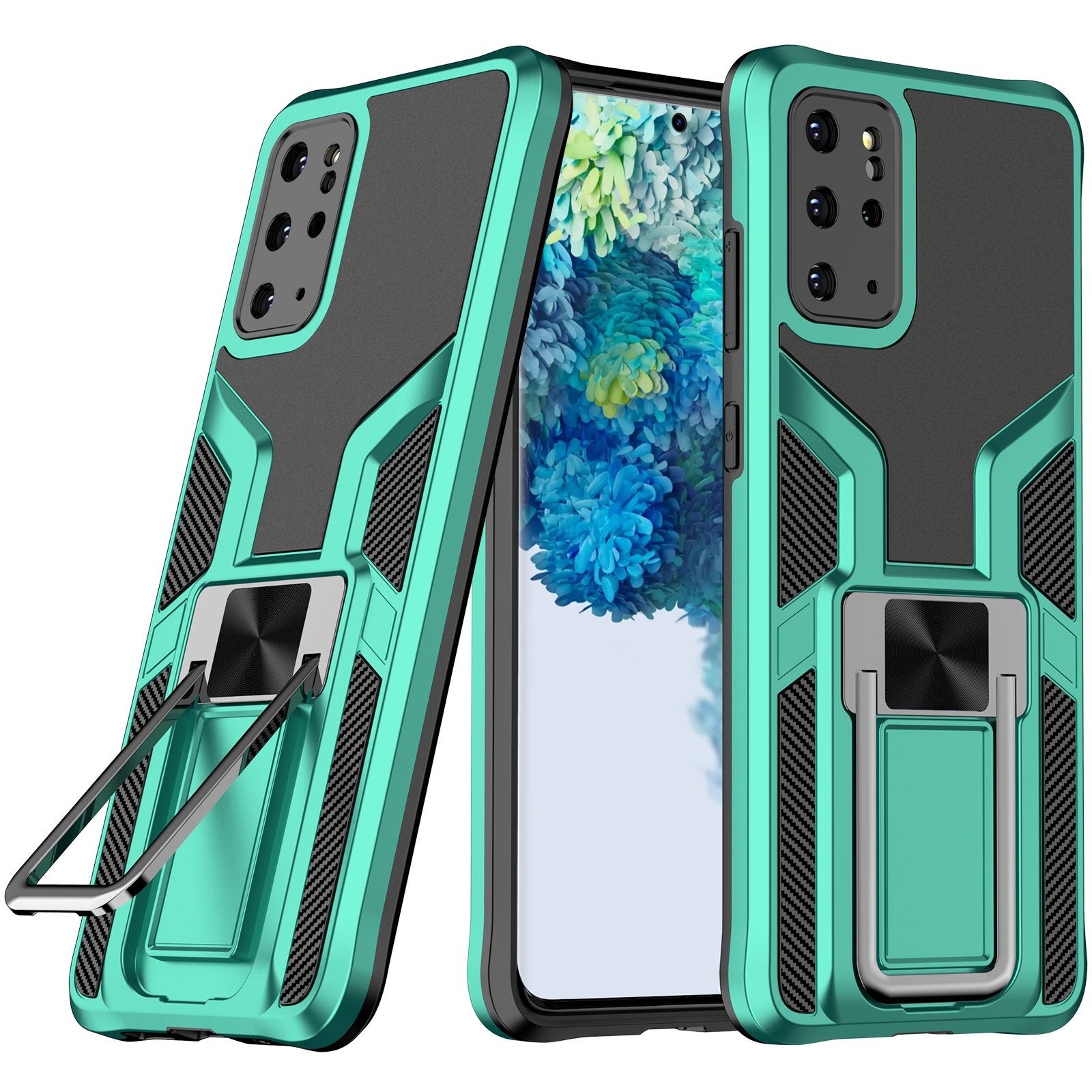 For Samsung Galaxy S20 Plus Phone Case Bumper Case Magnet Ring Holder Military Back Cover