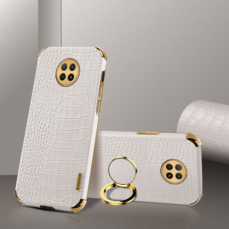 Case for Xiaomi Redmi note 9T Crocodile Pattern 360 Degree Rotating Ring Protective Cover Compatible with Magnetic Car