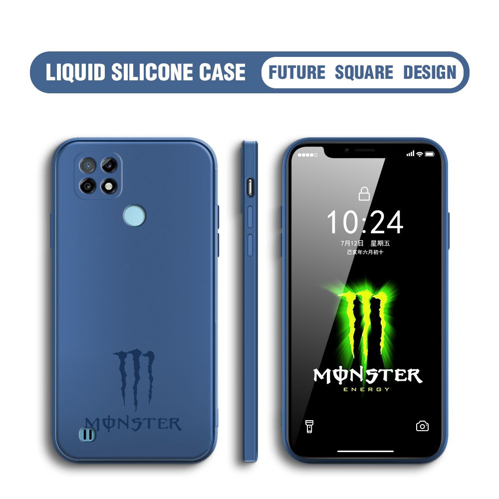 BILI for Realme C21 Back Cover The Claw Of Devil Multicolor Liquid Silicone Phone Case Soft Square Lens Protection Phone Cases