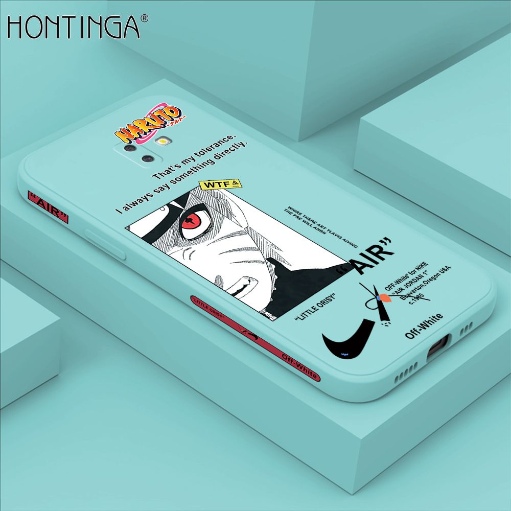 Hontinga for Samsung J6 Plus 2018 Case Side Design New Anime Naruto for Boys Back Cover Soft Square Edge Pattern Liquid Silicone Trend Phone Cases