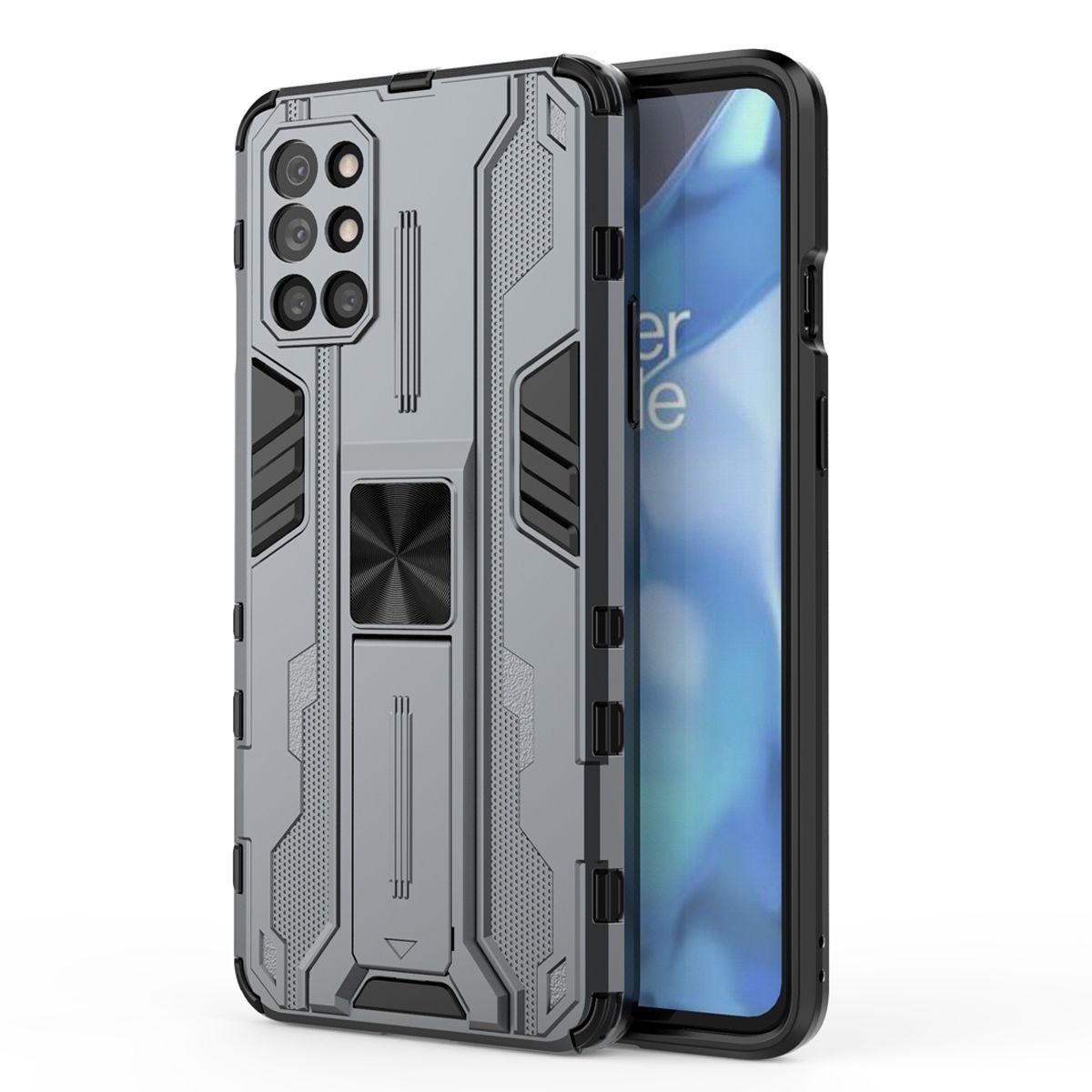 For OnePlus 9R Supersonic Design Invisible Bracket [Support Magnetic Car Mount] Protective Case Cover