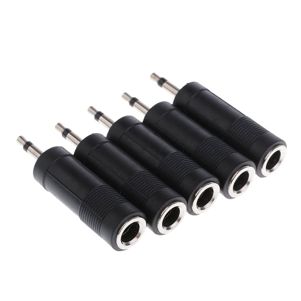 5 Ps TE 2 Pole 3.5mm male to 6.5mm Female Converter