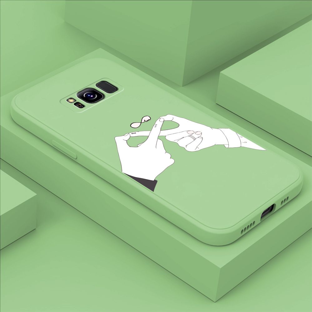 ZeroQiQi for Samsung Galaxy S8 Back Cover Mobius Ring Ultra Thin Soft Luxury Square Multicolor Liquid Silicone Phone Case