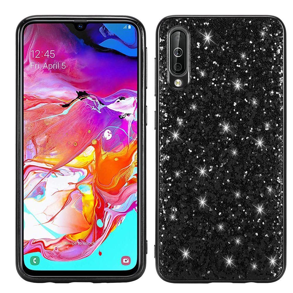 For Samsung Galaxy A70 Hard Luxury Sparkle Glitter Shiny Bling Sequin Electroplate Soft Bumper Case Cover