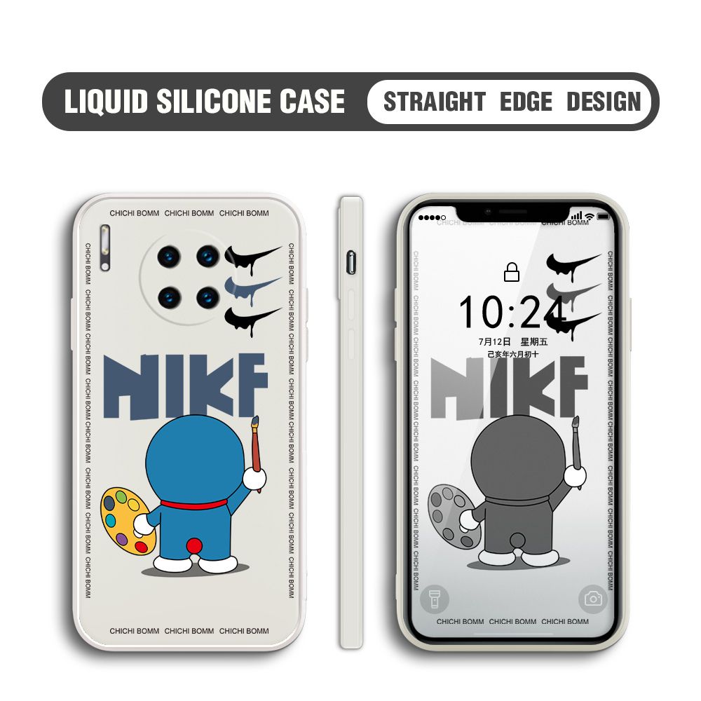 BILI for Huawei Mate 30 Pro Back Cover Cartoon Clown Multicolor Liquid Silicone Phone Case Soft Square Lens Protection Phone Cases
