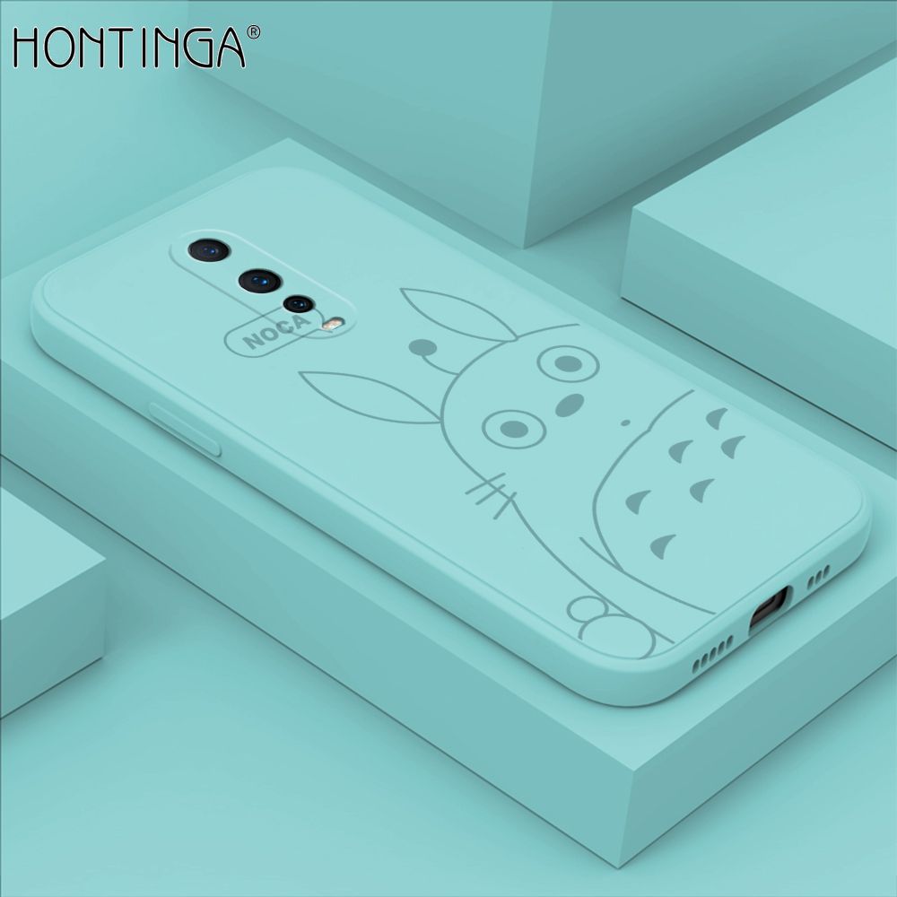 Hontinga for OPPO R17 Pro Case Cartoon Cute Totoro Pattern Back Cover Soft Square Edge Liquid Silicone Phone Cases
