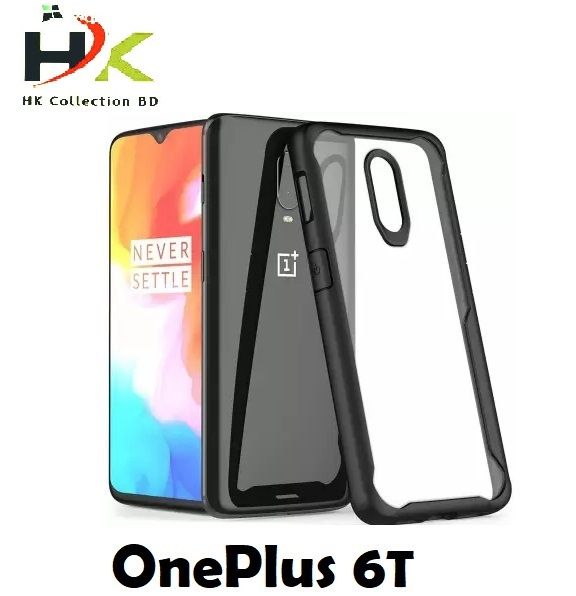OnePlus 6T Shockproof Crystal Clear Bumper Back Cover 360 Degree Protection TPU+PC Camera Protection Acrylic Transparent I Face Brother Cover