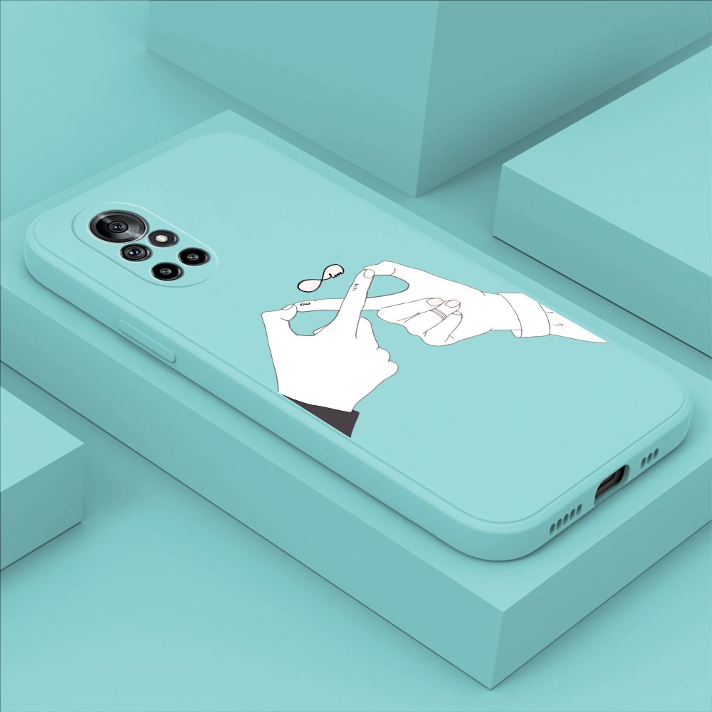 ZeroQiQi for Huawei Nova 8 Back Cover Mobius Ring Ultra Thin Soft Luxury Square Multicolor Liquid Silicone Phone Case