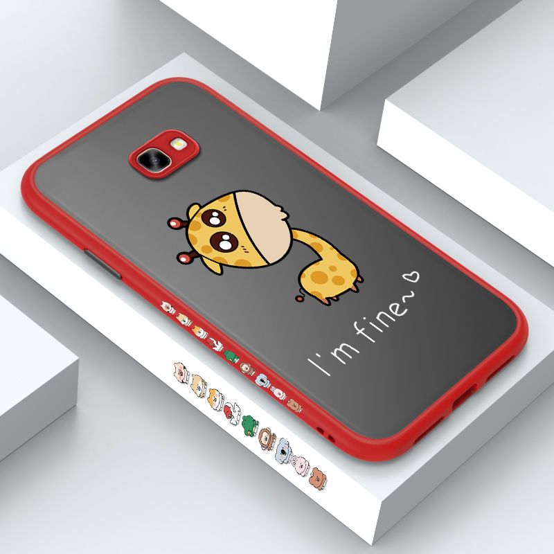 ZeroQiQi for Samsung J4 Plus 2018 Case Cute Funny Giraffe Side Printing Cover Frosted Ultra Thin Protective Anti Fall Phone Case