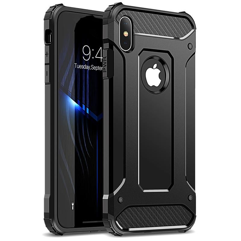 Fashion Phone Case for IPhone 5 5S SE 6 6S 7 8 Plus X XS XR XS Max for iPhone 11/11 Pro/11 Pro Max Rugged Hybrid Hard PC + Soft Silicone Dual Protection Slim Armor Shockproof Bumper Black Cover