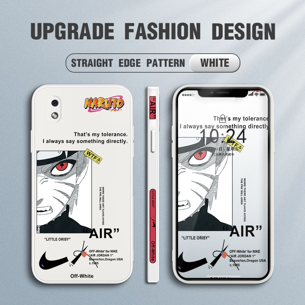 Jizetin for Samsung Galaxy A01 Core Case Side Design Phone Cover Anime Uzumaki Naruto Cover Square Edge Pattern Liquid Silicone Trend Case