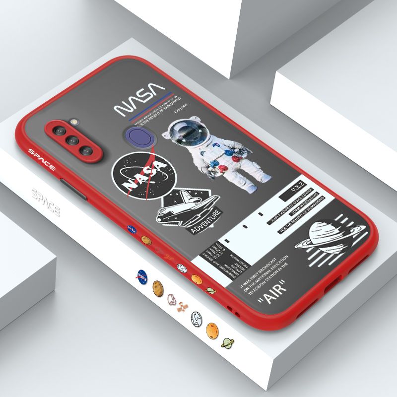ZeroQiQi for Samsung A11 Case Creative Cartoon Astronaut Side Printed Pattern Design Phone Cover Frosted Transparent Ultra Thin Protective Phone Case