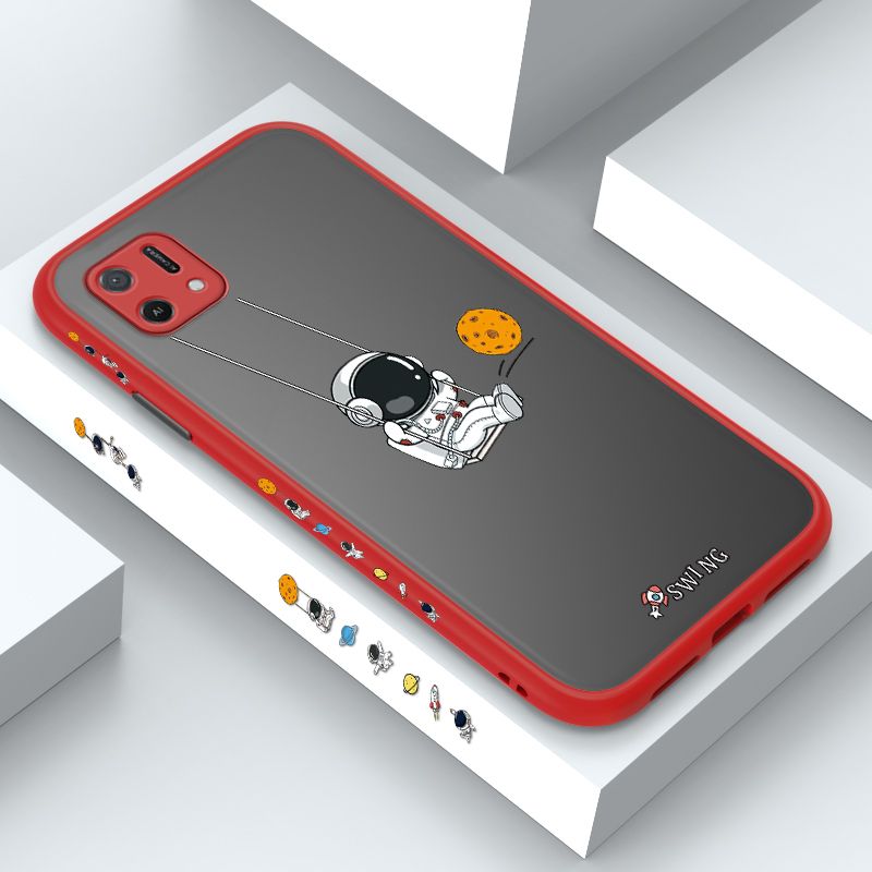 UCUC for OPPO A16K Back Cover Swing Astronaut Side Printed Design Phone Case Ultra Thin Frosted Cover Shockproof Phone Cover
