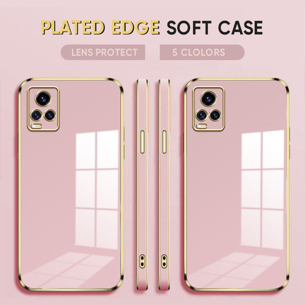 Luxury 6D Plating Case for Vivo V15 Pro Soft Silicone Square Frame Back Cover Shiny Bling Phone Cases