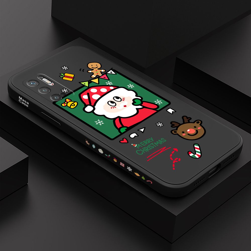ZeroQiQi for Xiaomi Poco M3 Pro Case Santa Claus Christmas Gifts Side Printing Cases Soft Liquid Silicone Phone Cover