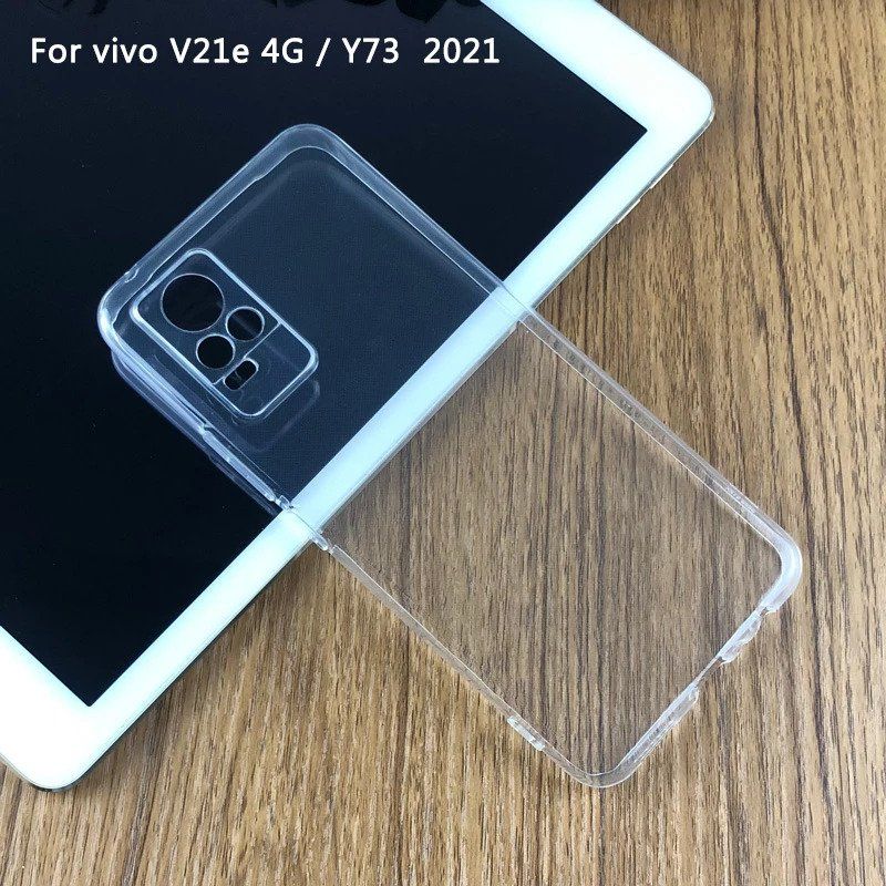 Vivo V21E 4G Camera Protection Premium Silicone Case Crystal Clear Soft TPU Ultra-Thin Transparent Flexible Protective Mobile Phone Back Cover