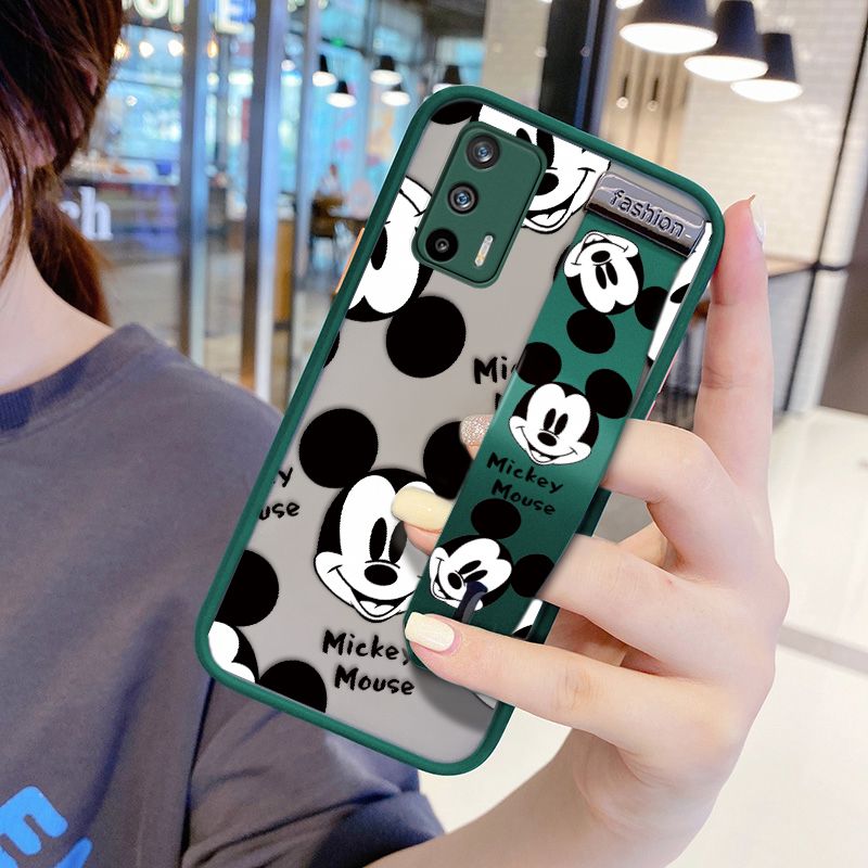 UCUC for Realme GT 5G Wrist Strap Case Cute Mouse Avatar Wristband Printing Cover Shockproof Ultra Thin Phone Case