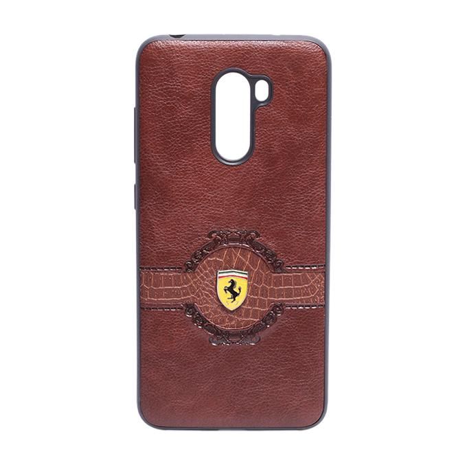 Leather Back Case for Xiaomi Poco F1 -Coffee
