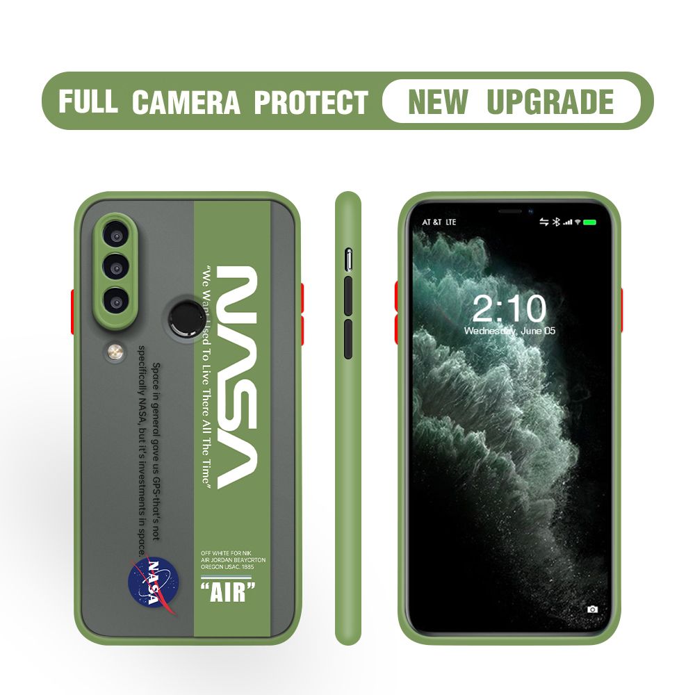Hontinga for Huawei Y7P / P40 Lite E Case Astronaut Space Logo Cases Edge Frosted Transparent Phone Cover