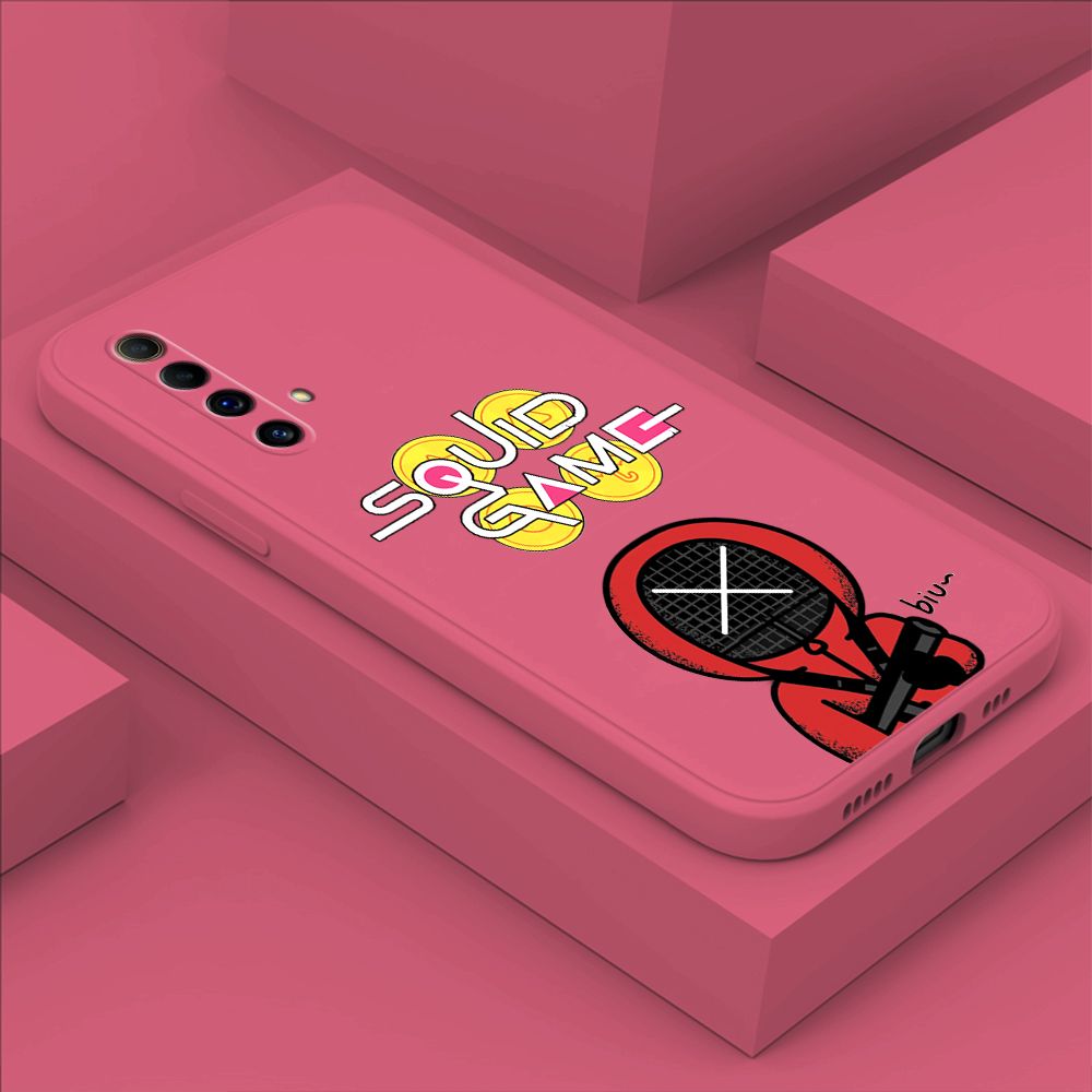 ZeroQiQi for Realme X50 Case Fashion Cartoon Electric Baton Judge Role Phone CoverSquare Liquid Silicone Trend Phone Case