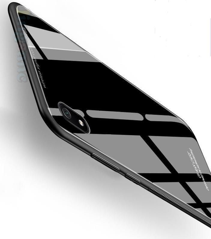For Xiaomi Redmi 7A Case Fashion Tempered Glass Protector Casing