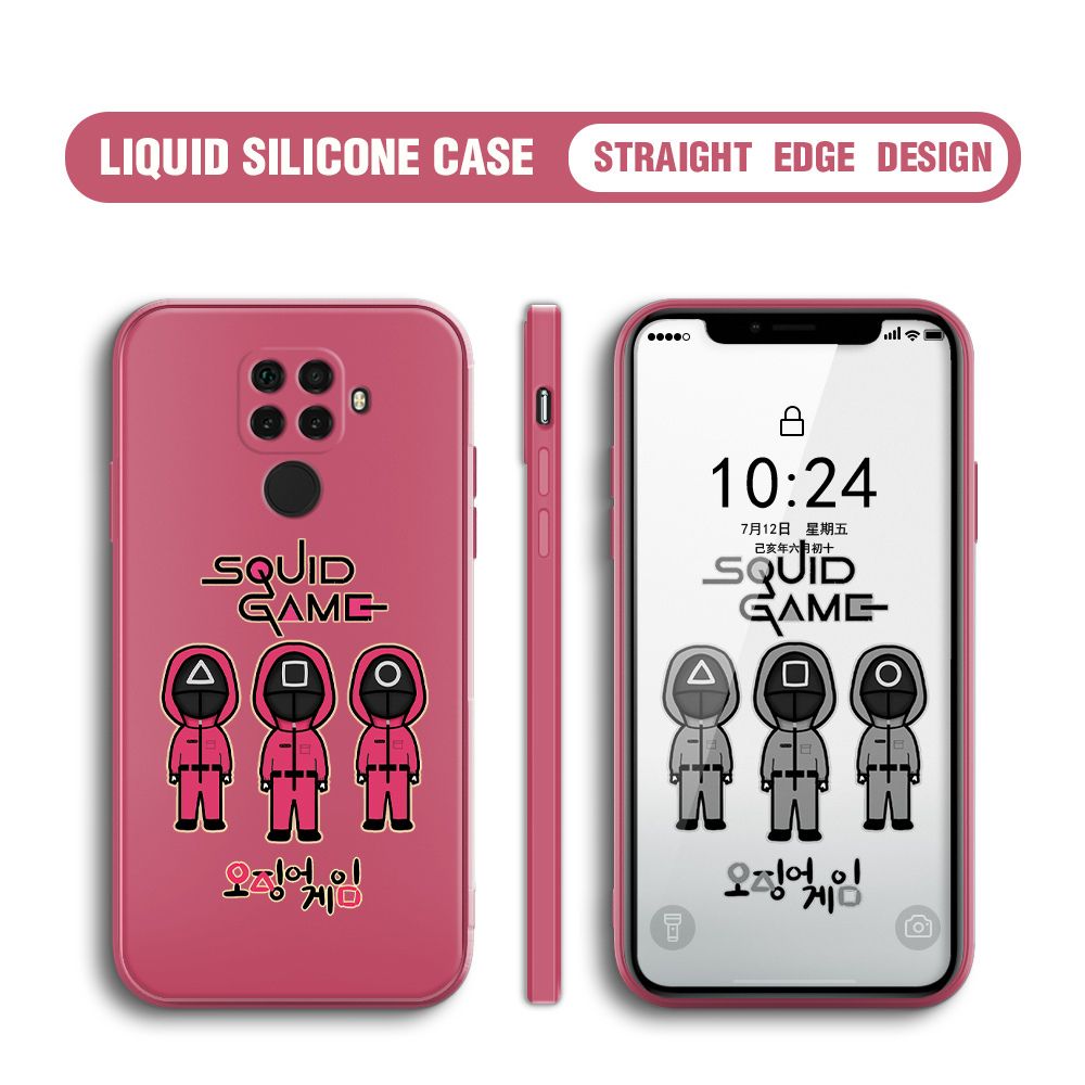 Jizetin for Huawei Nova 5i Pro Case Trend Cartoon Korean Squid Phone Cover Liquid Silicone Case Phone Protective Case