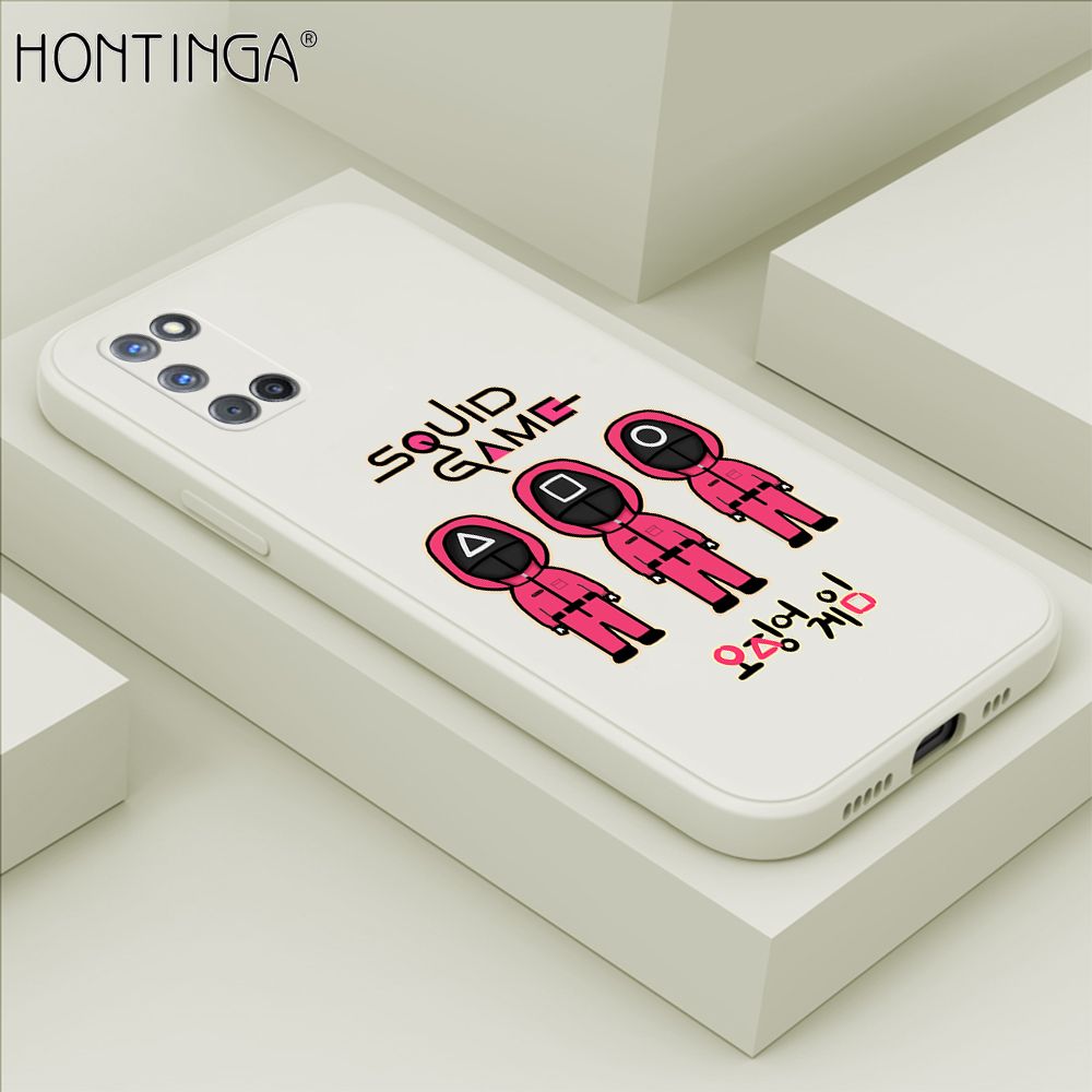 Hontinga for OPPO A92 Case Trend Cartoon Korean Squid Phone Cover Liquid Silicone Case Phone Protective Case