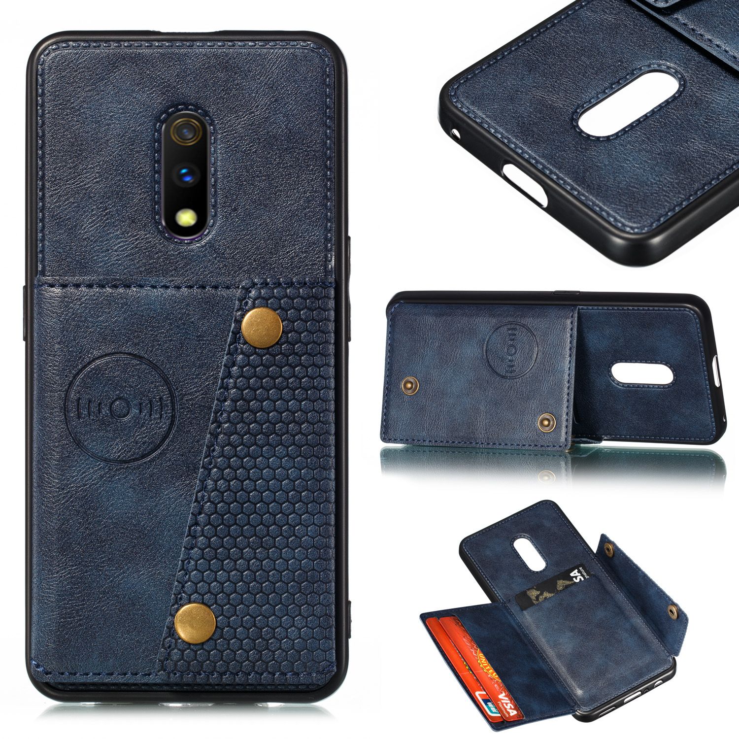 Yfashion For OPPO RENO X  Case PU Leather Flip Stand Shockproof Double Buckle Wallet Case With Card Slots