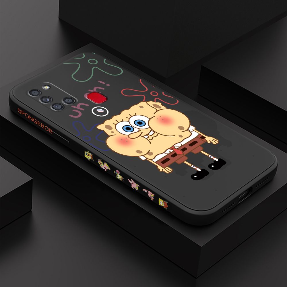 ZeroQiQi for Samsung A21S Case Cartoon Anime Side Printing Cases Soft Liquid Silicone Phone Cover