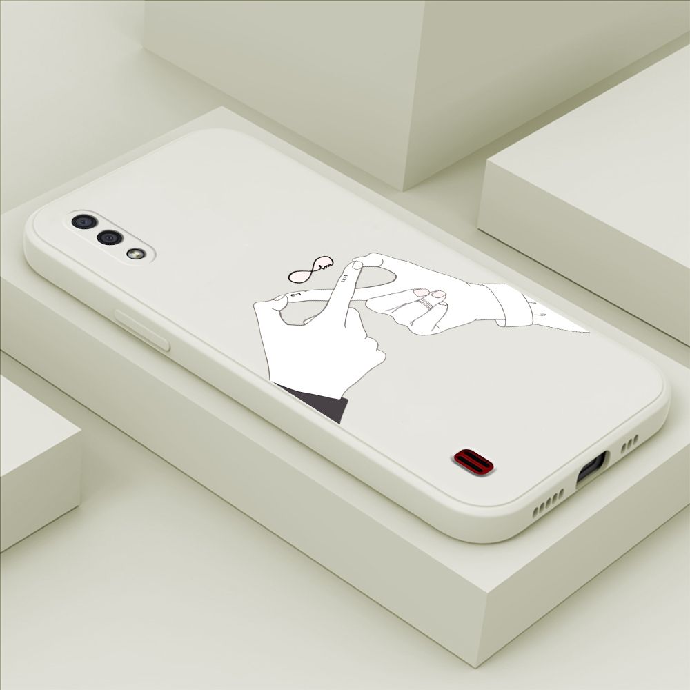 ZeroQiQi for Samsung Galaxy A01 Back Cover Mobius Ring Ultra Thin Soft Luxury Square Multicolor Liquid Silicone Phone Case
