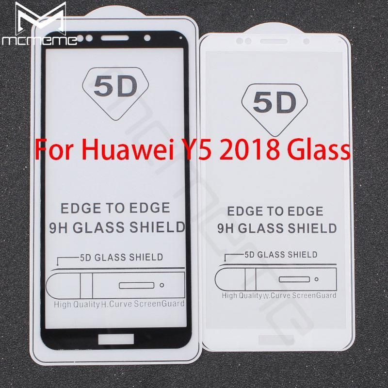 Huawei Y5 Prime (2018) - 5D Tempered Glass Screen Protector - Transparent...