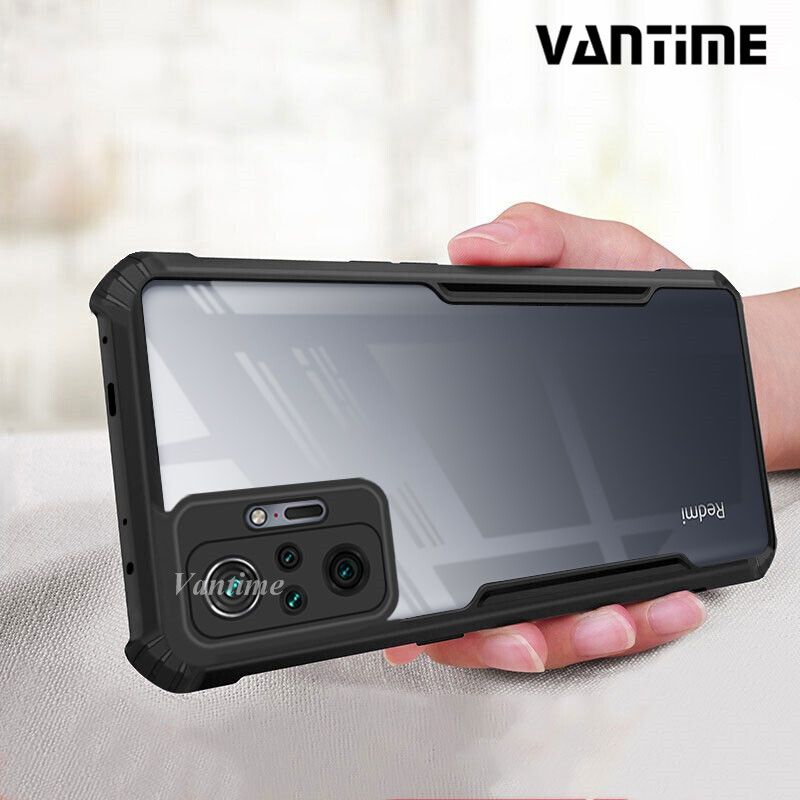 For Xiaomi Redmi Note 10 Pro Max Edge-Reinforced Shockproof Cushion Back Clear Hybrid Transparent Hard Cover Casing