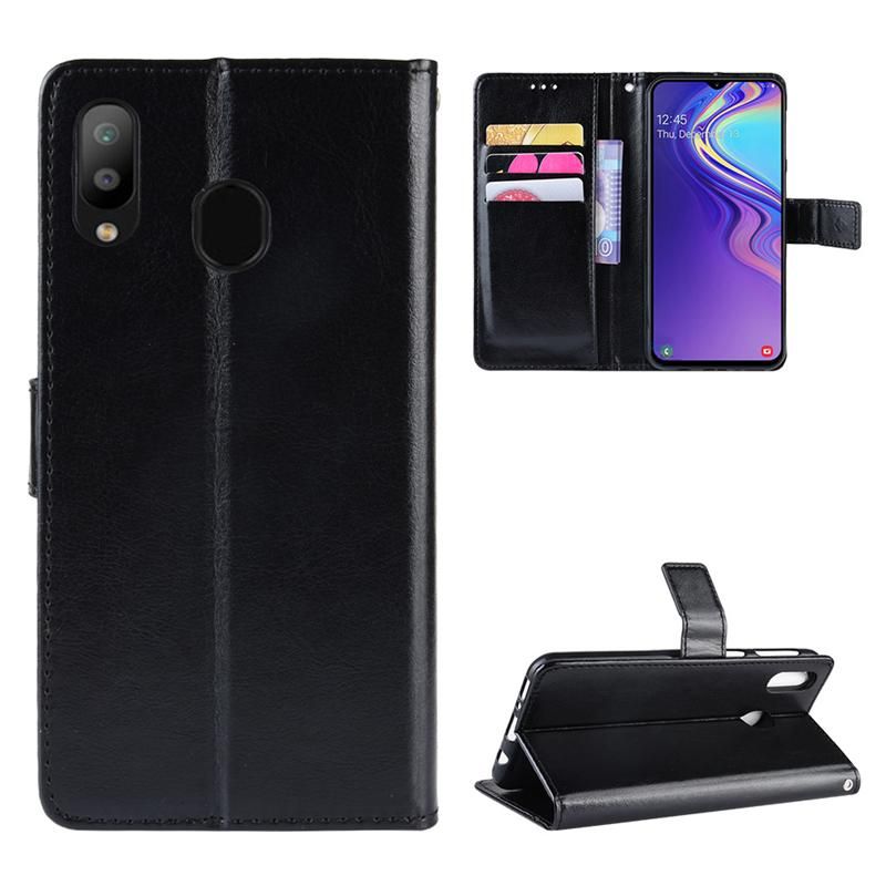 Holster Flip Stand Wallet Crazy Horse PU Leather Case For Samsung Galaxy M20 Cover