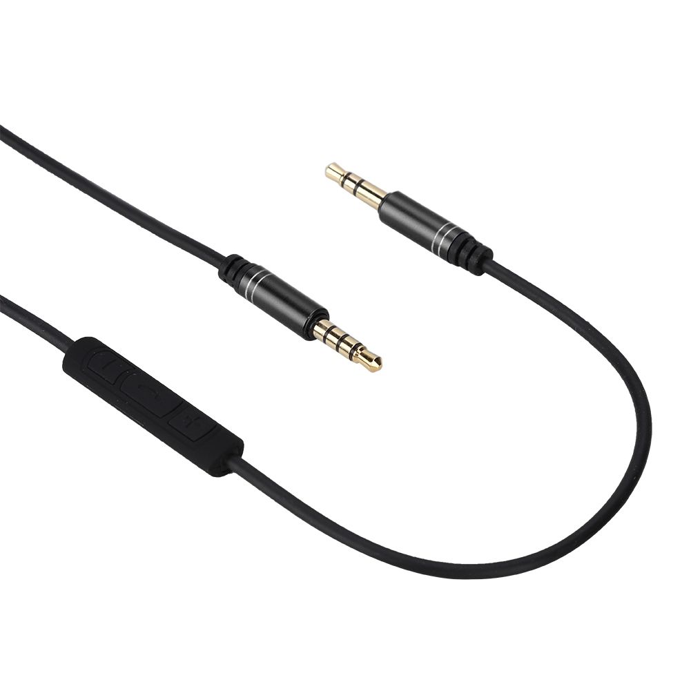 Car 3.5mm AUX Cable With Microphone Volume Control Audio