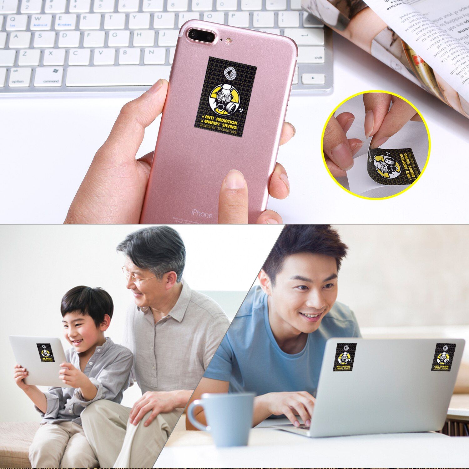 High Ions 3000cc Fuel Saver Sticker Against EMP EMR Anti-radiation For iPod/Cell Phone/computer 10pcs/lot