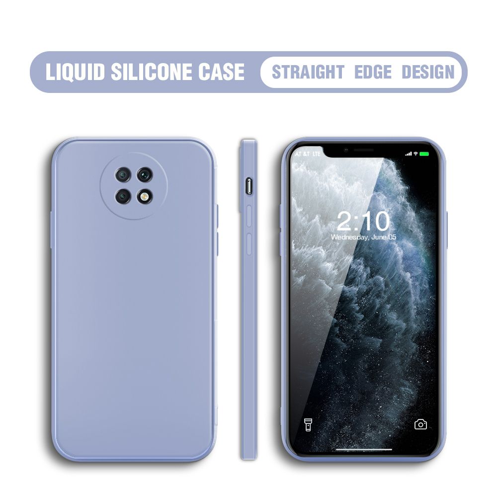 BILI for Redmi Note 9T Back Cover Ultra Thin Soft Luxury Square Multicolor Liquid Silicone Phone Case
