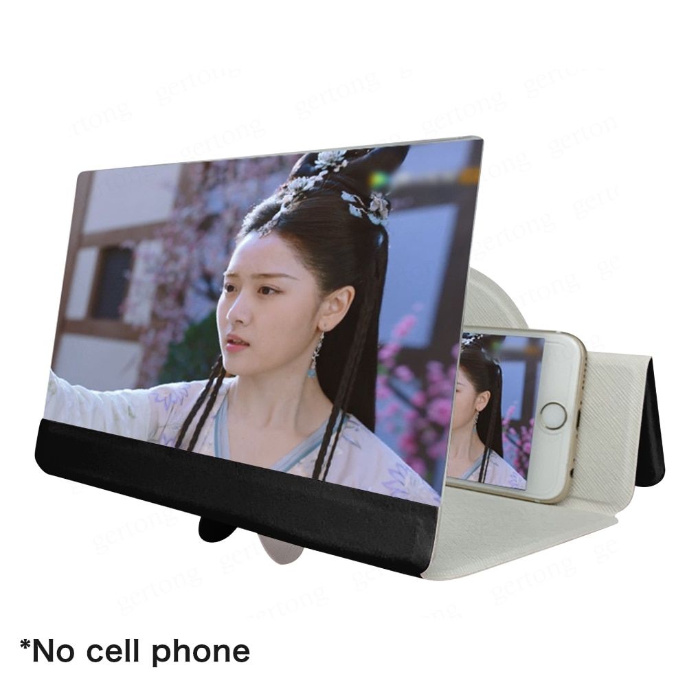 5D Screen Amplifier Folding Leather Mobile Phone Magnifying Glass HD Stand Video Amplifier Bracket Enlarge Stand Eyes Protection