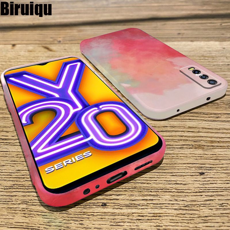 Biruiqu For VIVO Y12A Y20 Y20i Y20s Y12s Y20s G Color Series Liquid Silicone Soft Phone Case Protective Cover