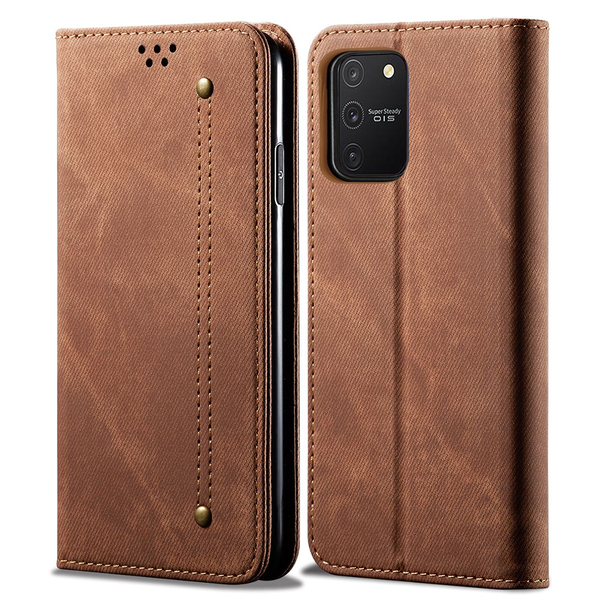 For Samsung Galaxy S10 Lite Retro Denim Leather Flip Wallet Stand Case Cover Retro Denim Leather Flip Wallet Stand Case Cover