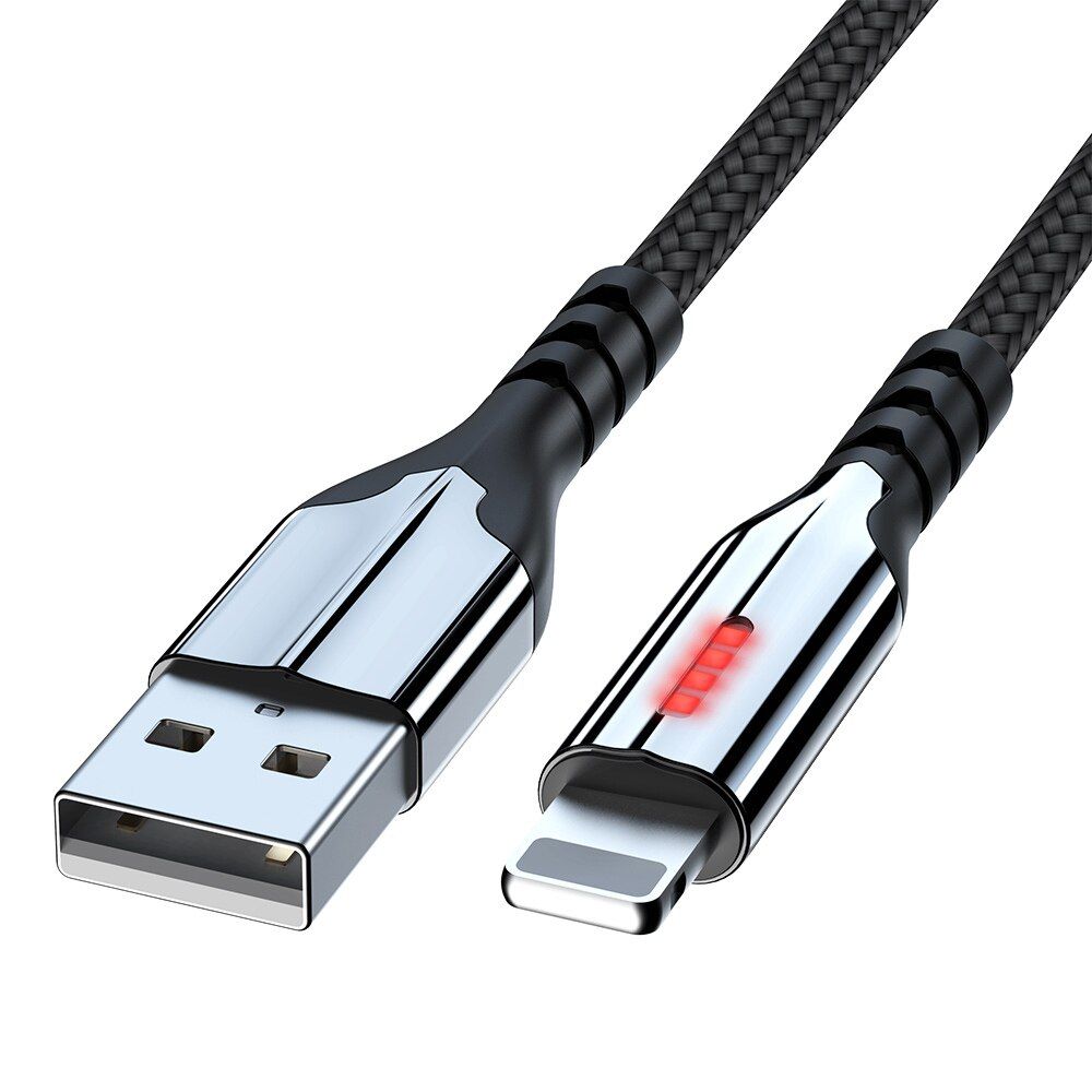 Flash LED USB Cable For iPhone 11 Pro X XS Max 5 6 6S 7 8 Plus iPad Origin 2M 3M Fast Charge Charger Data Wire Mobile Phone Cord