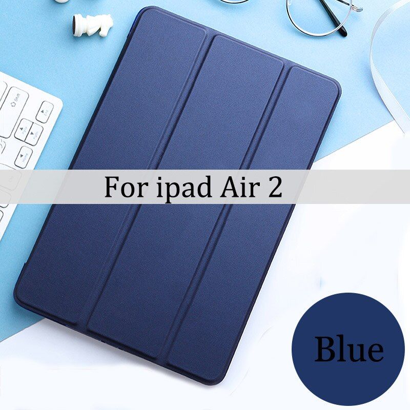 case for Apple ipad Air 1 2 3 2019 10.5\" Leather Smart Sleep wake funda Trifold Stand Solid cover for Pro 9.7\" 2017 2018