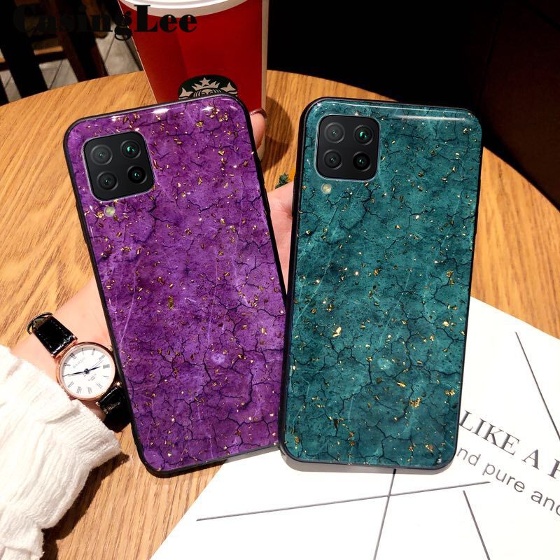 CasingLee For Huawei Nova 7i Case Luxury Emerald marble Fashion Female Lady Rhinestone back cover For Huawei Nova 7i Phone cases For girls and Boys