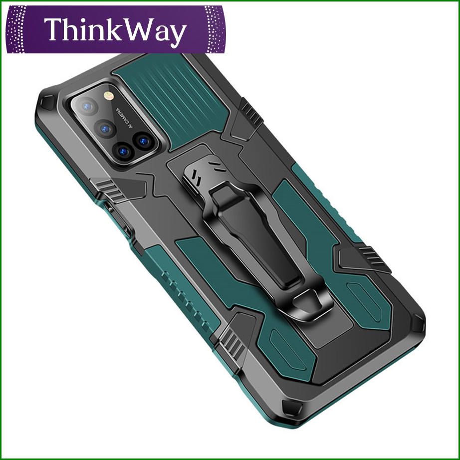 Airbag Drop Case Soft TPU Silicone + Hard Polycarbonate - Non-Slip 360° Drop Protection - With Stand For OPPO F17 Pro/A93 4G/Reno 4F/Reno4 Lite & OPPO F17/A73 4G