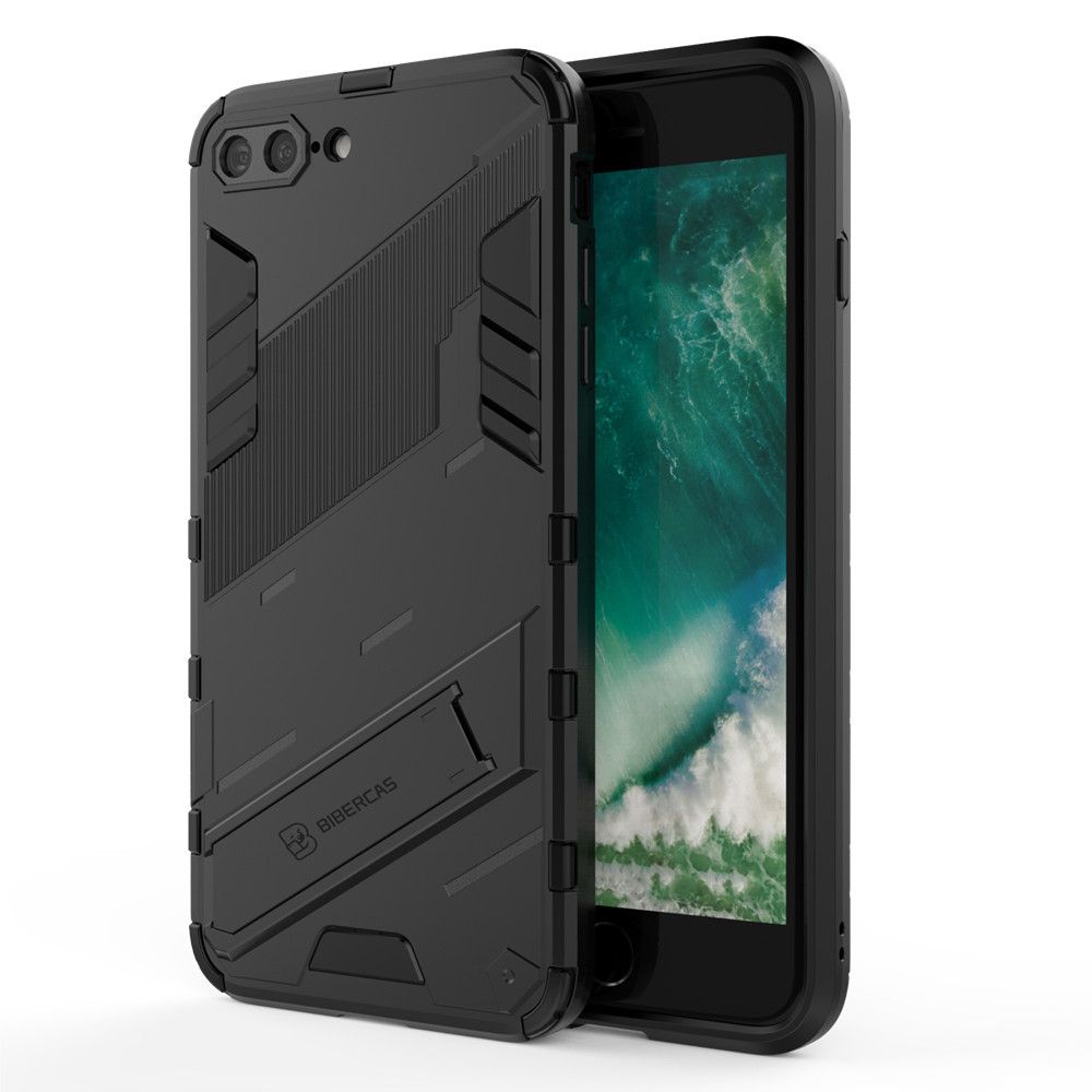 For Apple iPhone 7/8 Plus Case Camera Protection Back Cover Bumper with Kickstand Phone Stand Hardcase
