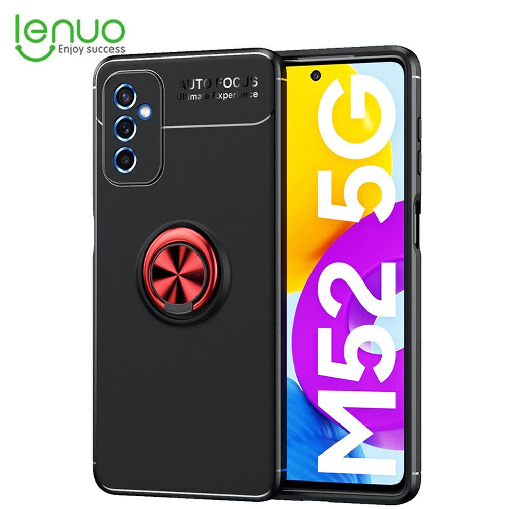 Lenuo for Samsung Galaxy M52 5G Ring Stand TPU Soft Case