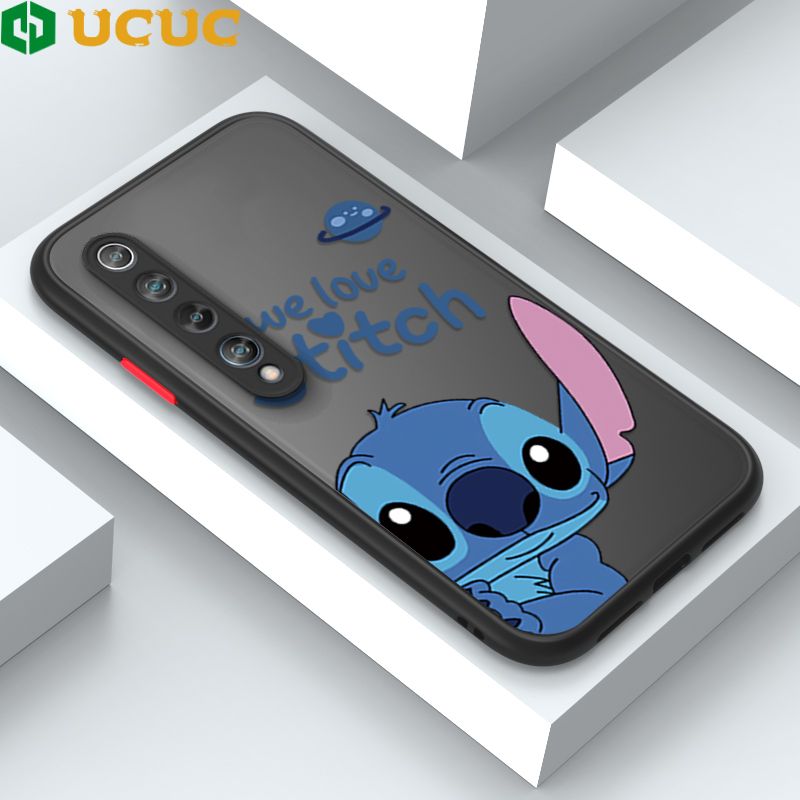 UCUC for Xiaomi MI 10 Back Cover Peeping Stitch Frosted Transparent Hard Phone Case Thin Shockproof Full Cover Camera Protect Case