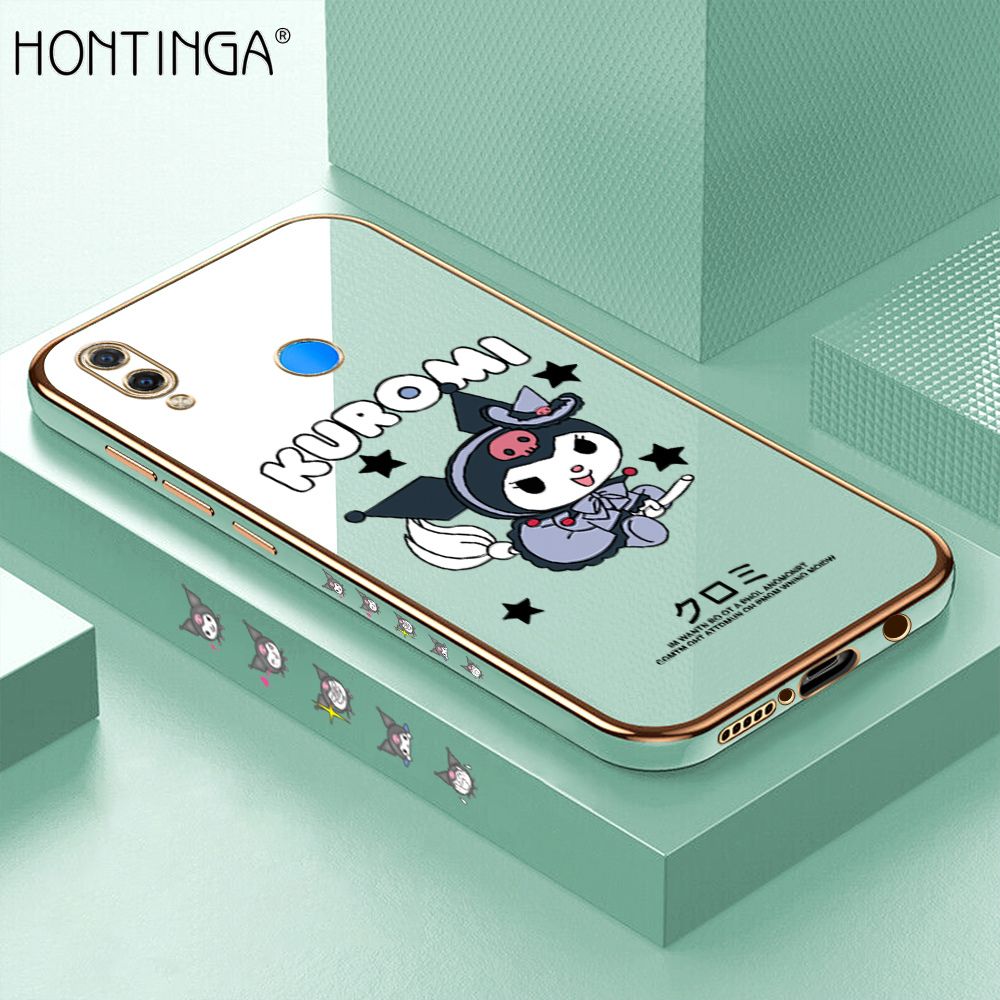 Hontinga for Huawei Nova 3i Luxury 6D Plating Soft Casing Silicone Square Frame Phone Case Shiny Bling Back Cover Cute Cartoon Anime Characters Case