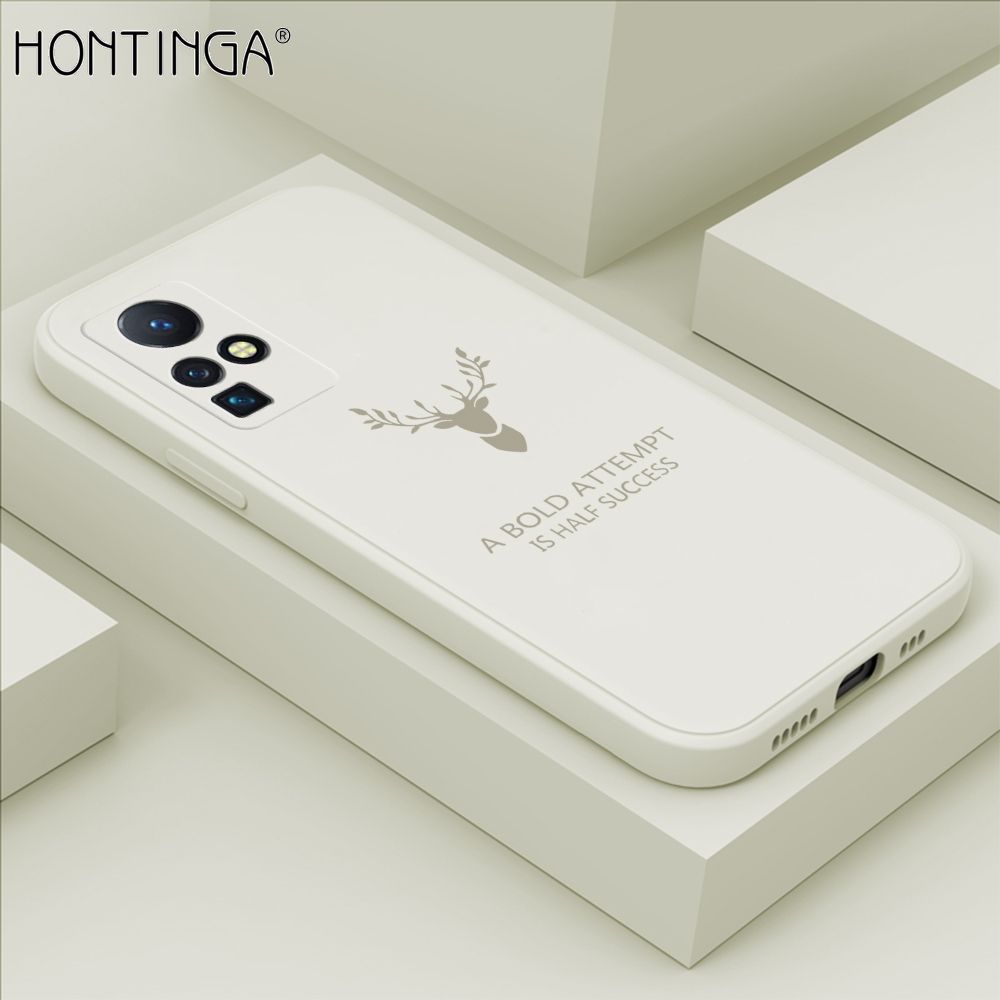 Hontinga for Infinix Zero X / Zero X Pro Back Cover lucky Pattern Case Square Edge Liquid Silicone Phone Case