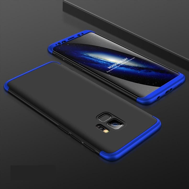 Samsung S9 360 Degree GKK Phone Back Cover - Black & Blue