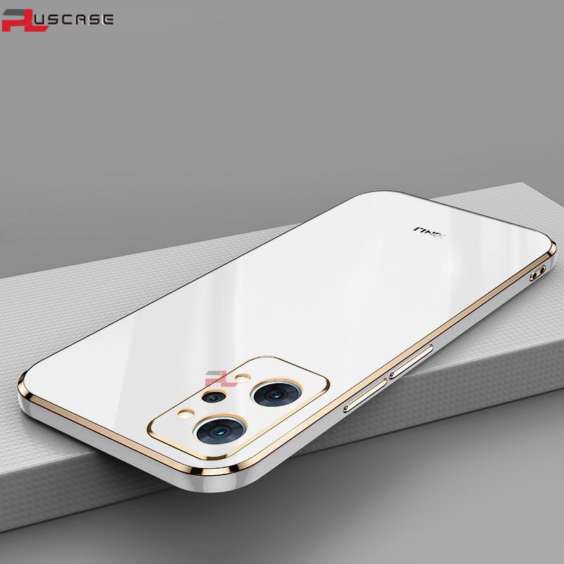 PlusCase for Realme GT Neo2 6D Plating Soft Case Lens Protector Square Frame Silicone Glossy Shockproof Phone Back Cover